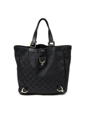 Gucci Small Abbey Dring Tote Black GG Canvas